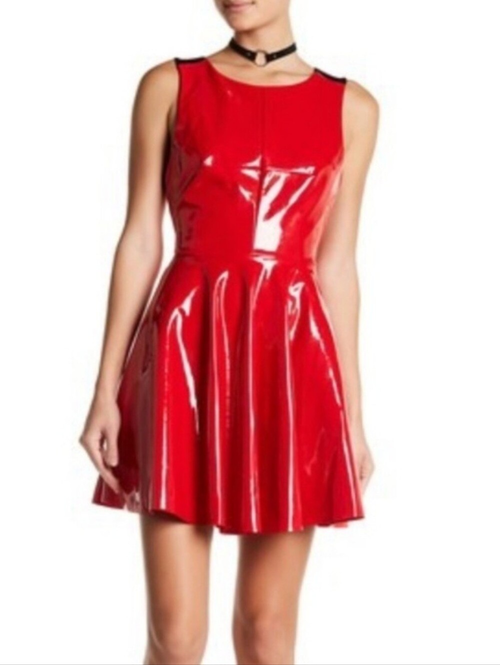 Jella C Red Patent Faux Leather Costume Dress NWOT